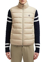 Contrin Down Zip Front Vest