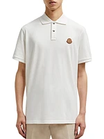 Short Sleeve Logo Patch Cotton Pique Polo Shirt