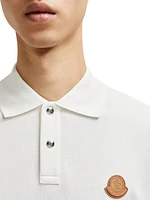 Short Sleeve Logo Patch Cotton Pique Polo Shirt