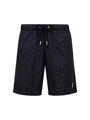 Printed Monogram Swim Trunks