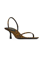 Jaspe Sandals Leopard Grosgrain