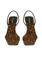 Jaspe Sandals Leopard Grosgrain