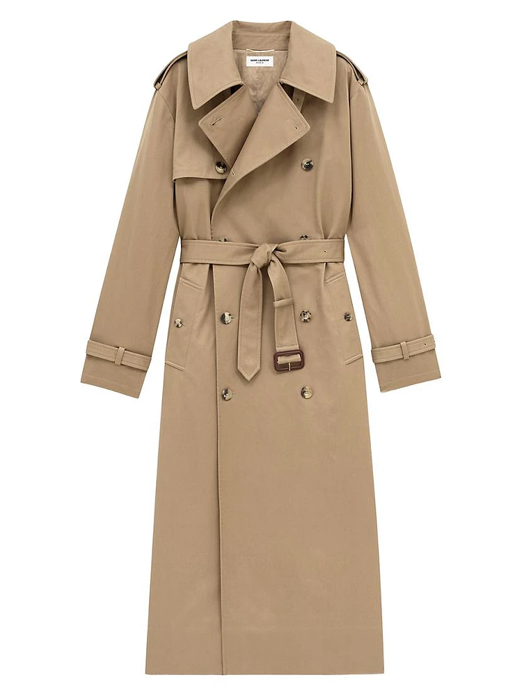 Trench Coat in Cotton Serge