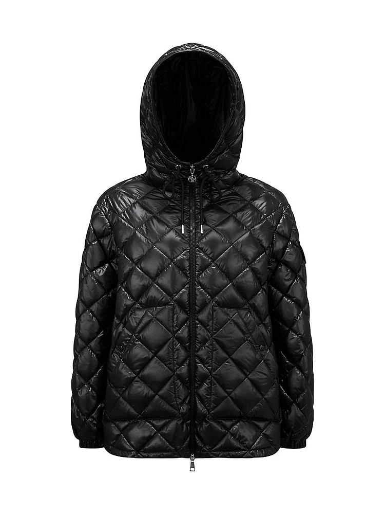 Quilted Down Zip-Up Shirt Jacket