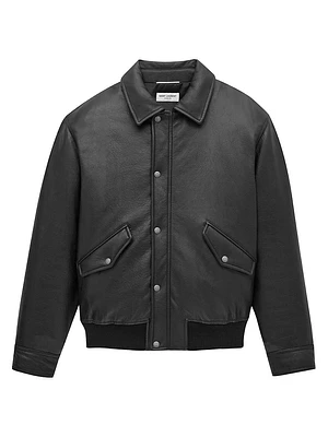 Bomber Jacket Grained Lambskin