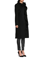 Sheila Ruffle-Collar Wool-Blend Coat
