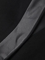 Brigitta Wool Faux Leather-Trim Coat