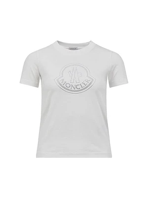 Cotton Metallic Print Logo T-Shirt