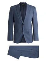 Slim-Fit Suit Patterned Stretch Cloth