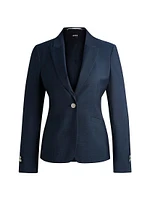 Slim-Fit Jacket Denim-Effect Wool Twill