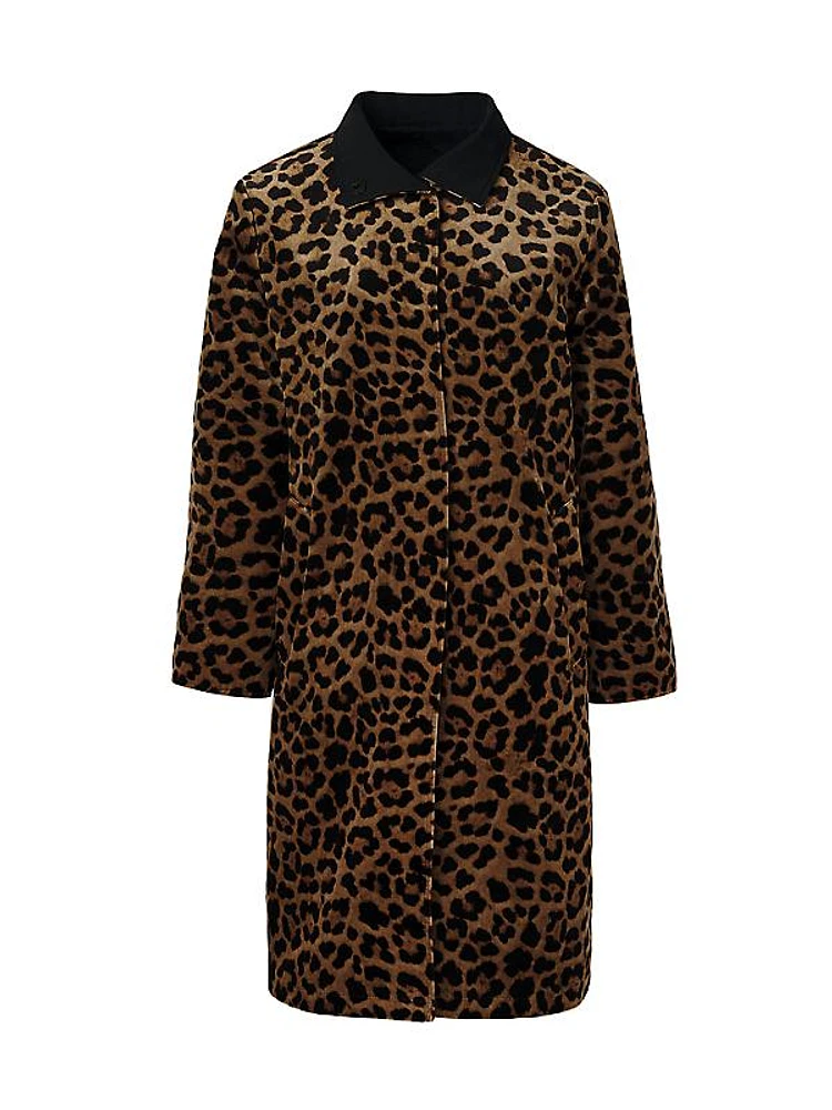 Leopard Reversible Button-Front Coat