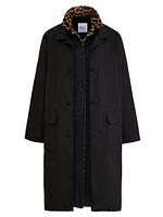 Leopard Double-Layer Wool Coat