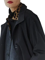 Leopard Double-Layer Wool Coat