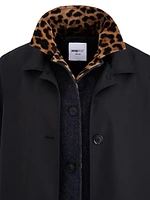 Leopard Double-Layer Wool Coat
