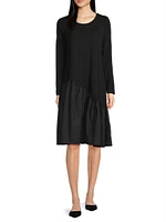 Nellina Ruffle Hem Knee-Length Dress