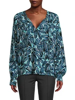 Bonitai Floral Keyhole Blouse