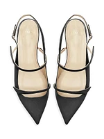 Tita Double-Strap Leather Flats