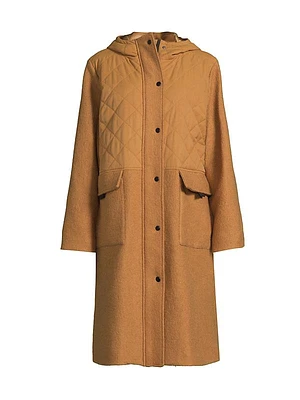 Tamsin Wool-Blend Quilted Coat