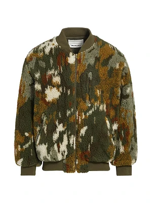 Ougos Jacquard Wool-Blend Bomber Jacket