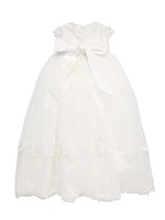 Baby Girl's Taffeta Tulle Christening Gown & Bonnet Set