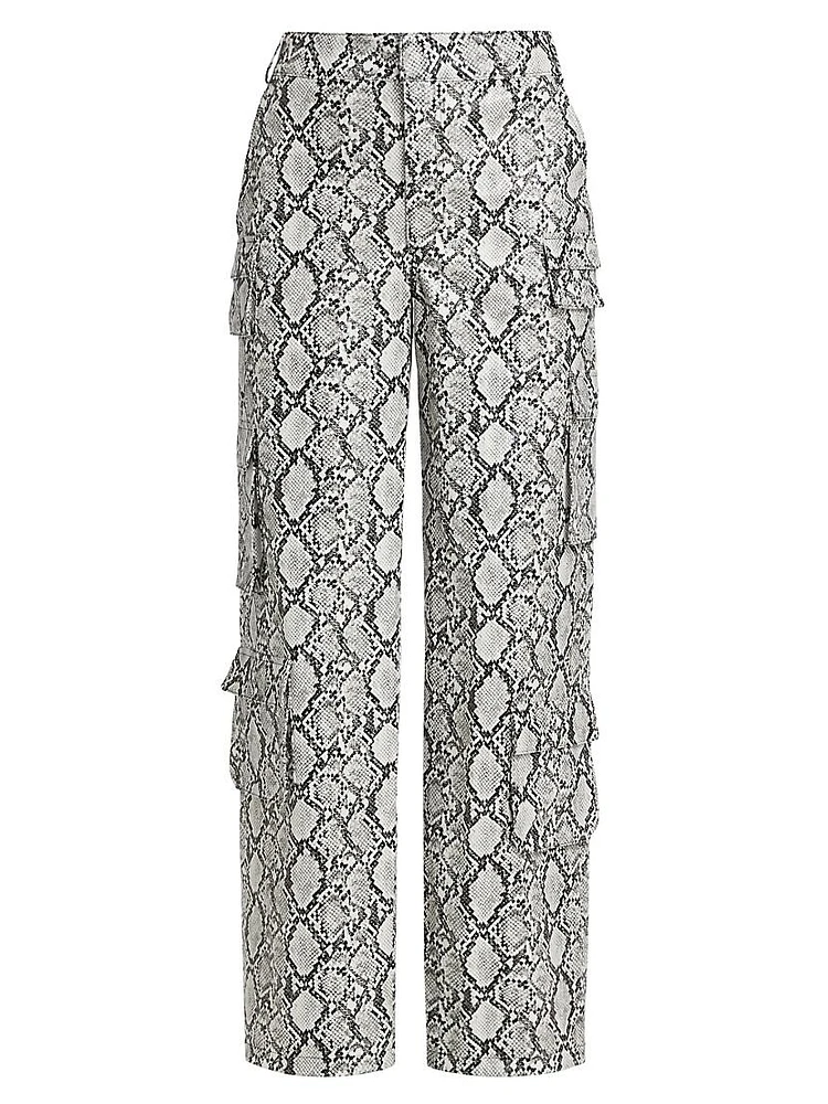 Bobbi Python-Print Cargo Pants