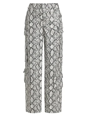 Bobbi Python-Print Cargo Pants