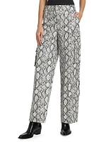 Bobbi Python-Print Cargo Pants