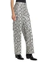 Bobbi Python-Print Cargo Pants