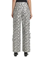 Bobbi Python-Print Cargo Pants