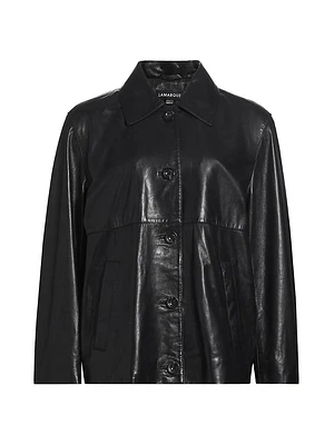 Presley Leather Shirt Jacket