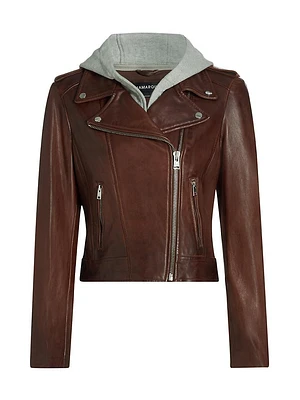 Holy Leather Hooded Biker Jacket