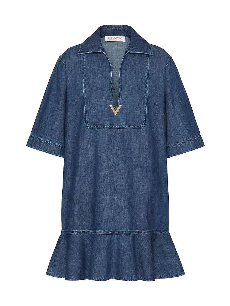 Chambray Denim Short Dress