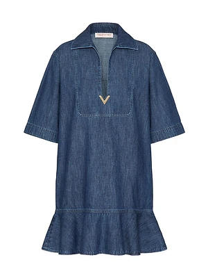 Chambray Denim Short Dress