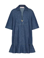 Chambray Denim Short Dress