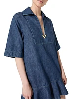 Chambray Denim Short Dress