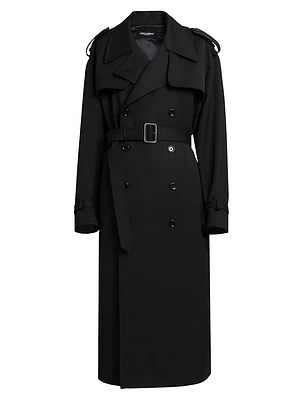 Wool Gabardine Trench Coat