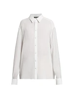 Silk Georgette Button-Front Shirt