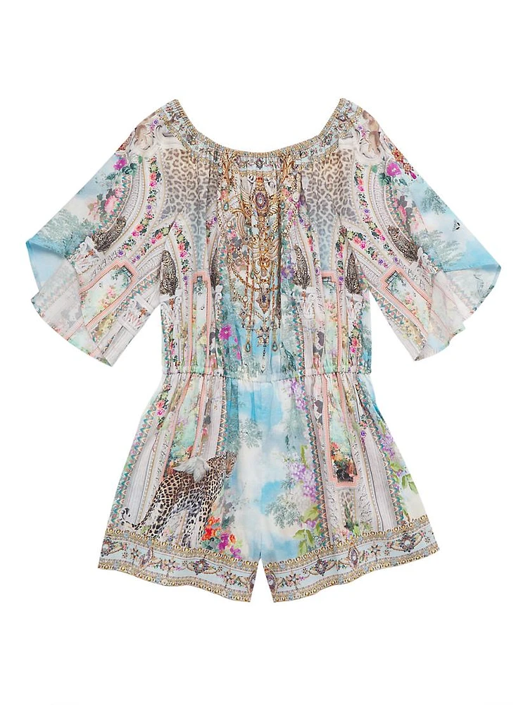 Little Girl's & Garden Print Romper