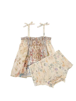 Baby Girl's 2-Piece Floral Print Dress & Bloomers Set