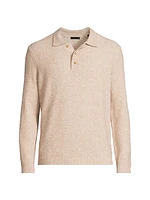 Long-Sleeve Knit Polo Top