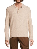 Long-Sleeve Knit Polo Top