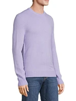 Wool-Cashmere Seamed Crewneck Sweater