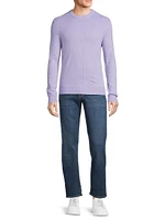 Wool-Cashmere Seamed Crewneck Sweater