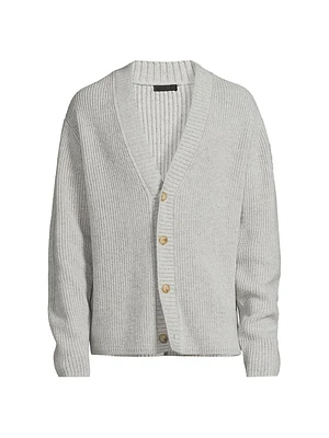 Wool-Blend Fisherman's Cardigan