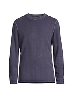 Washed Piqué Long-Sleeve Crewneck T-Shirt