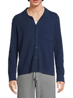 Sw-Merino Wool Cotton Cashmere Blend Cardigan Jacket-Midnight