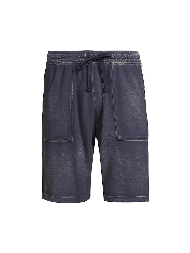 Washed Pique Patch Pocket Drawstring Shorts