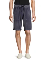 Washed Pique Patch Pocket Drawstring Shorts