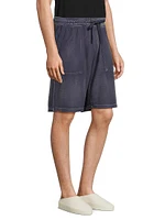 Washed Pique Patch Pocket Drawstring Shorts