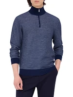 Merino Wool-Silk Half-Zip Sweater